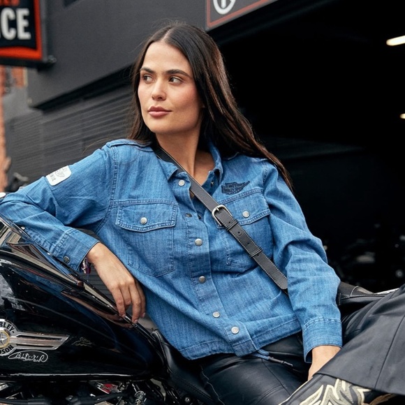 Harley-Davidson Division Chambray Anorak Jacket Denim Size Large NWT - Picture 13 of 13